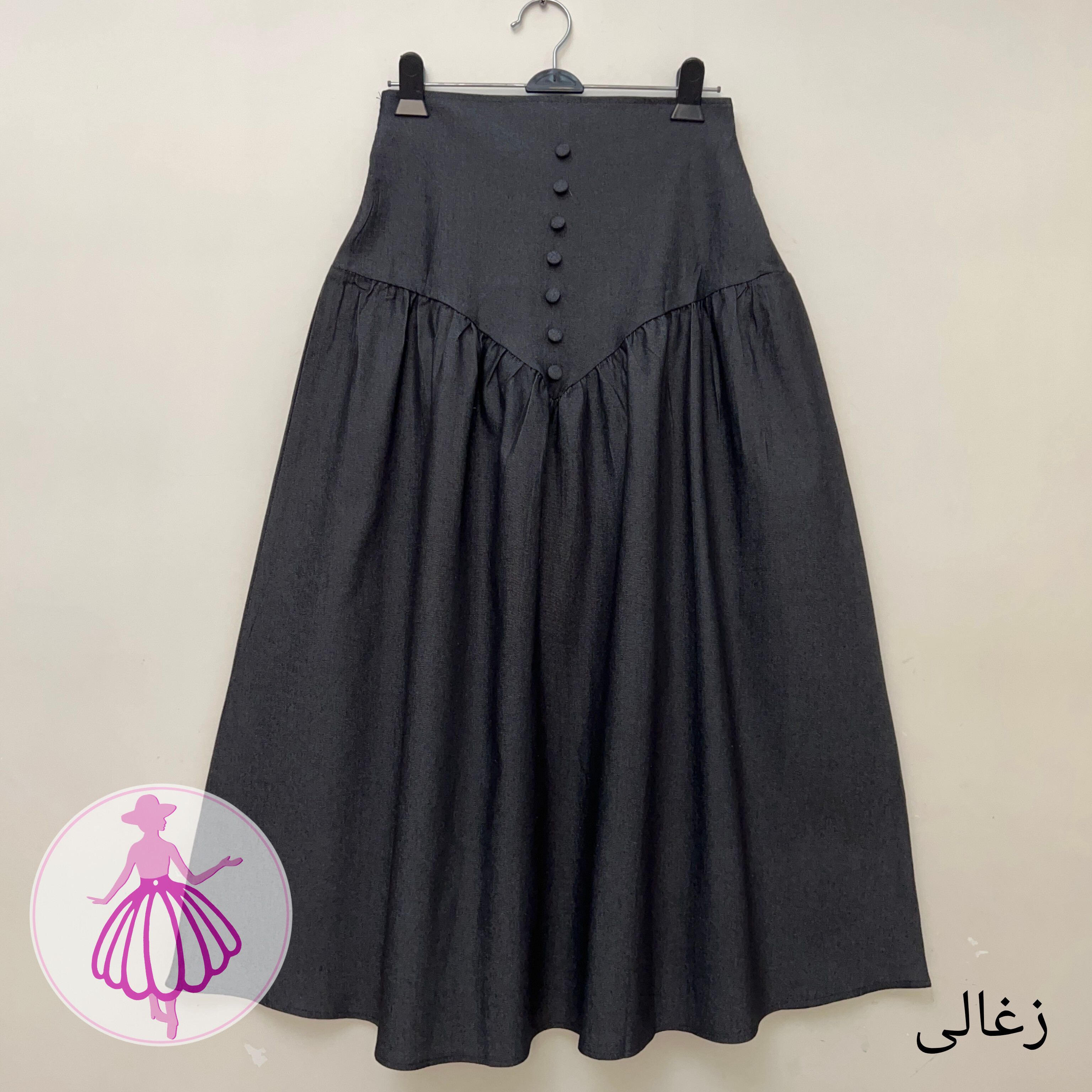دامن جین کمرگنی بلند وارداتی - تصویر 4