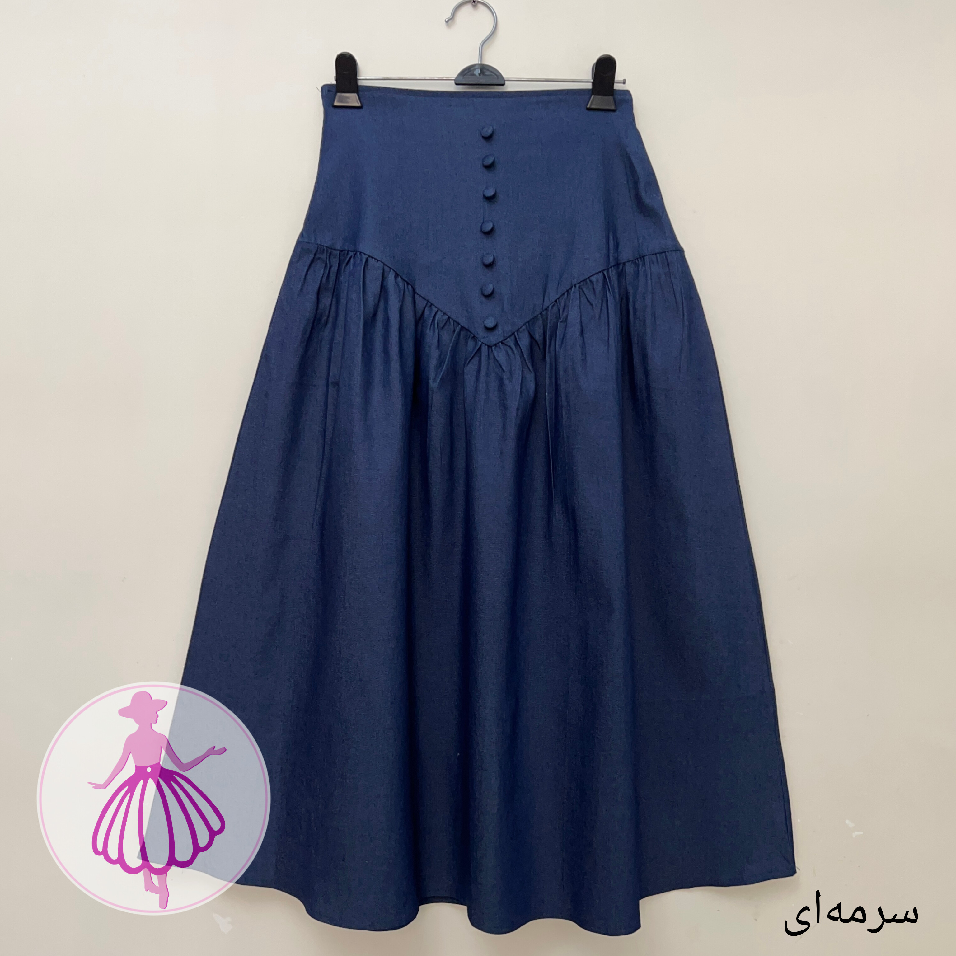 دامن جین کمرگنی بلند وارداتی - تصویر 2