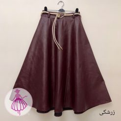 دامن چرم کلوش بلند - تصویر 3